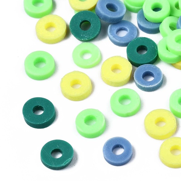 

PandaHall Handmade Polymer Clay Beads, Heishi Beads, Disc/Flat Round, Mixed Color, 4x0.5~1.5mm, Hole: 1.5mm, about 66600pcs/1000g Polymer..., Multicolor