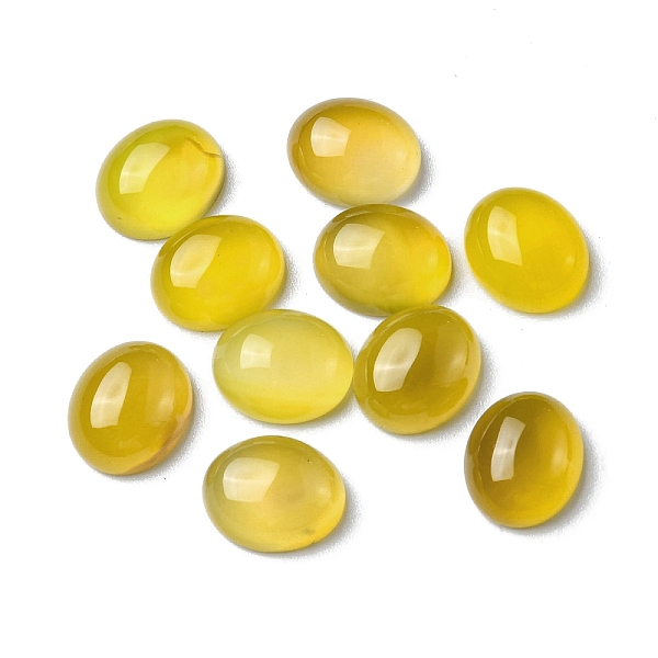 

PandaHall Natural Yellow Agate Cabochons, Oval, 12x10x5mm Yellow Agate Oval