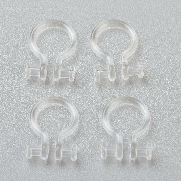 

PandaHall Plastic Clip-on Earring Findings, for Non-pierced Ears, Clear, Hole: 0.8mm, 11x8x1.2mm Plastic Clear