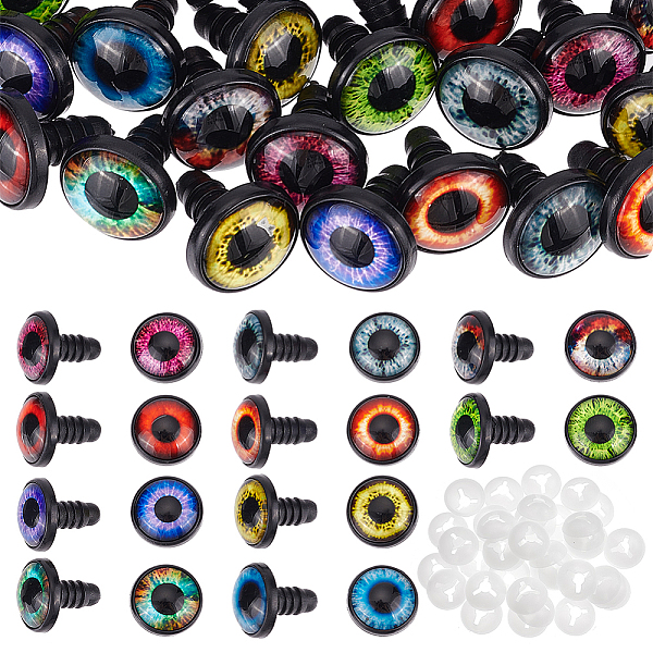 

PandaHall 40 Sets 10 Colors Plastic Doll Eyes, Craft Safety Eyes, for Crafts, Crochet Toy and Stuffed Animals, Half Round, Mixed Color..., Multicolor