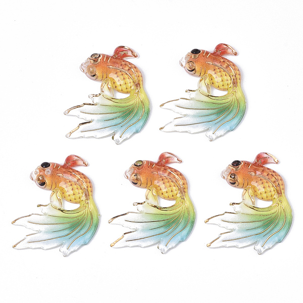 

PandaHall UV Printing Acrylic Pendants, with Spray Paint Bottom, Goldfish, Tomato, 30x25x4mm, Hole: 1mm Acrylic Fish Red