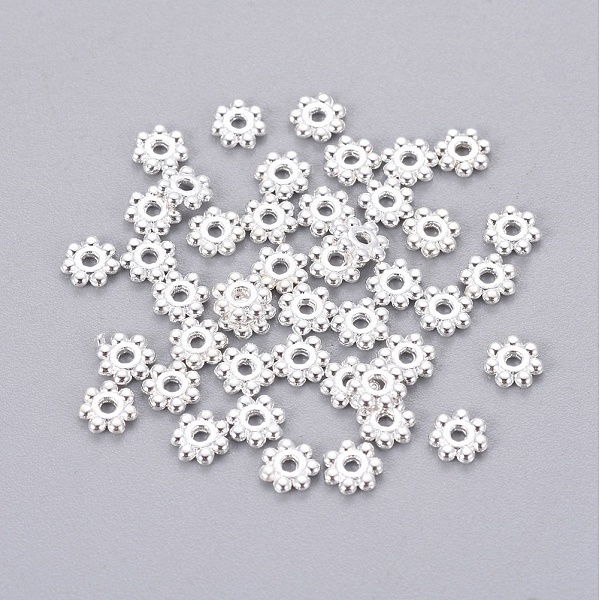 

PandaHall Tibetan Style Alloy Daisy Spacer Beads, Cadmium Free & Nickel Free & Lead Free, Silver, 4x1.5mm, Hole: 1mm, about 19000pcs/1000g...