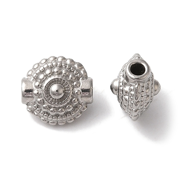 

PandaHall 304 Stainless Steel Beads, Flat Round, Stainless Steel Color, 9x8x6mm, Hole: 1.6mm 304 Stainless Steel Flat Round