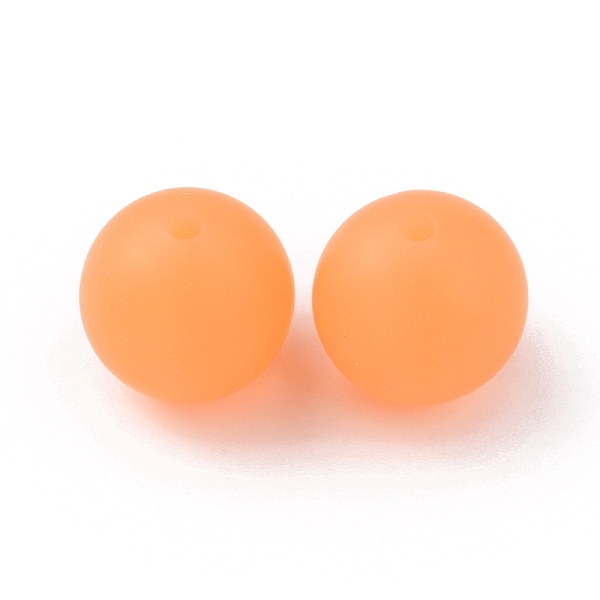 

PandaHall Luminous Round Food Grade Silicone Beads, Chewing Beads For Teethers, DIY Nursing Necklaces Making, Dark Orange, 15x14.5mm, Hole...