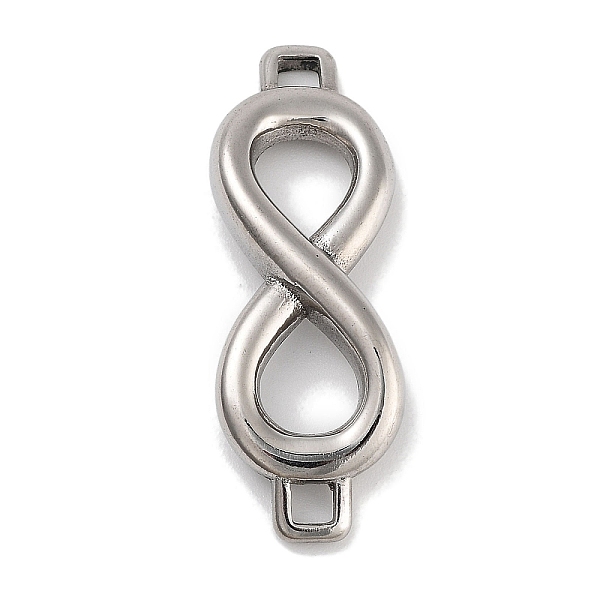 

PandaHall 304 Stainless Steel Infinity Links, for Leather Cord Bracelets Making, Stainless Steel Color, 32x11x5mm, Hole: 2x2.5mm 304...