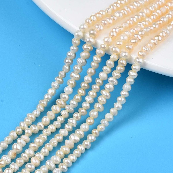 

PandaHall Natural Cultured Freshwater Pearl Beads Strands, Potato, Seashell Color, 3.5~4x3.26~3.86mm, Hole: 0.7mm, about 89pcs/strand, 13.58...