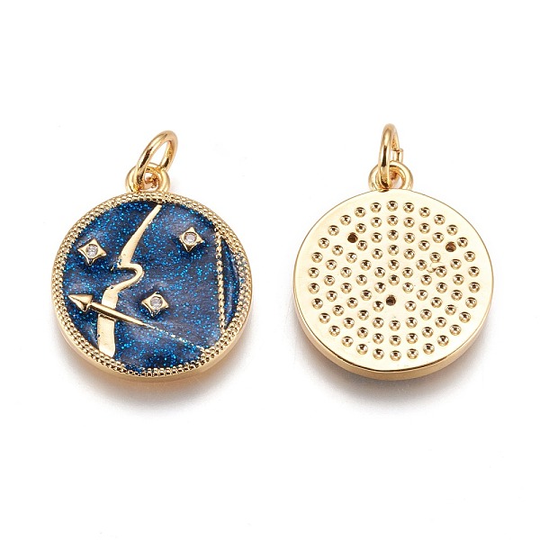 

PandaHall Alloy Enamel Pendants, Cadmium Free & Lead Free, 12 Constellations, Golden, Sagittarius, 17x14x2mm, Hole: 3mm Alloy Sagittarius