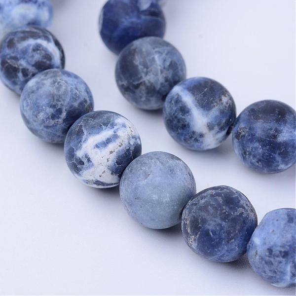 

PandaHall Natural Sodalite Beads Strands, Frosted, Round, 8~8.5mm, Hole: 1mm, about 47pcs/strand, 15.5 inch Sodalite Round