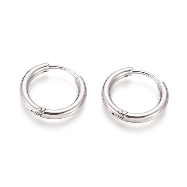 

PandaHall 304 Stainless Steel Huggie Hoop Earrings, Hypoallergenic Earrings, with 316 Surgical Stainless Steel Pin, Stainless Steel Color...