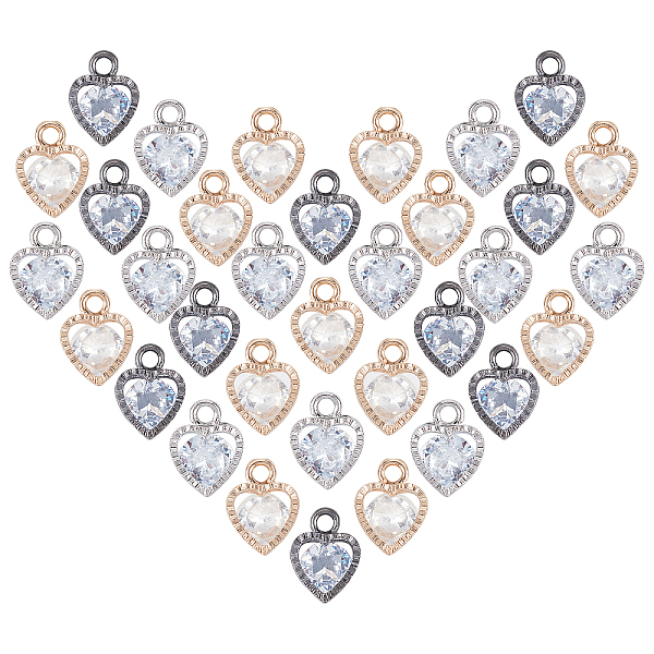 

PandaHall Heart Alloy Charms, with Cubic Zirconia, Mixed Color, 12x8.5x5mm, Hole: 1mm, 120pcs/box Cubic Zirconia Heart Clear