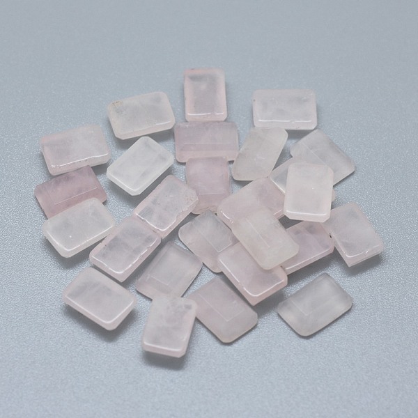 

PandaHall Natural Rose Quartz Cabochons, Faceted, Rectangle, 9.5~10x6.5x3~3.5mm Rose Quartz Rectangle Pink