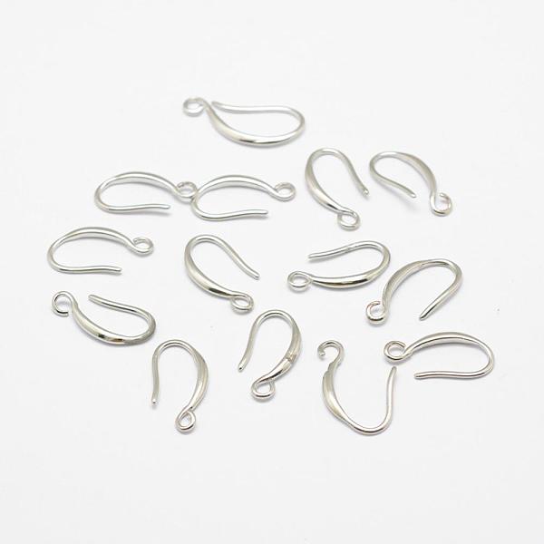 

PandaHall Brass Earring Hooks, with Horizontal Loop, Long-Lasting Plated, 925 Sterling Silver Plated, Silver, 21x9x1.5mm, Hole: 2mm, 21...