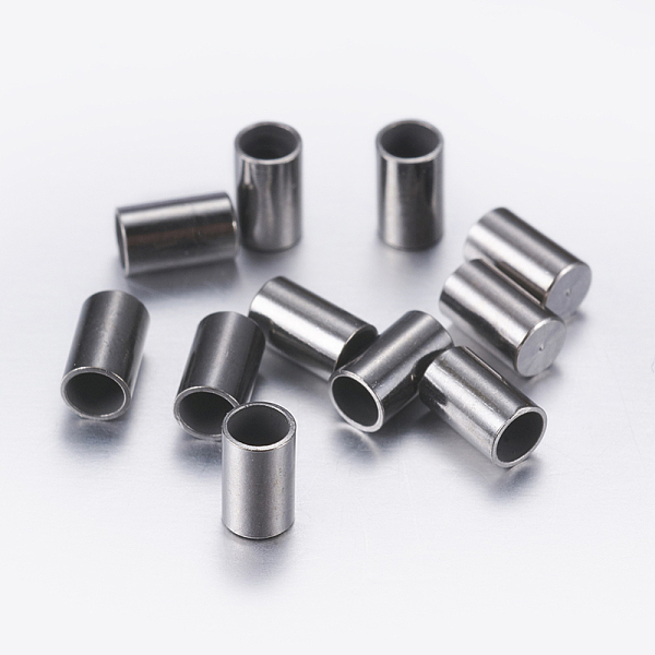 

PandaHall Brass Cord Ends, End Caps, Column, Gunmetal, 5x3mm, Inner Diameter: 2mm Brass