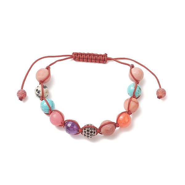 

PandaHall Round Natural Mixed Gemstone Braided Bead Bracelet, Chakra Adjustable Bracelet for Women, Inner Diameter: 1-3/4~3-5/8 inch...