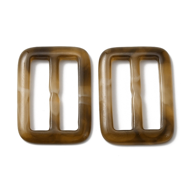 

PandaHall Rectangle Resin Buckle Clasps, For Webbing, Strapping Bags, Garment Accessories, Peru, 41.5x30x4mm, Hole: 30x7.5mm Resin Rectangle..., Brown