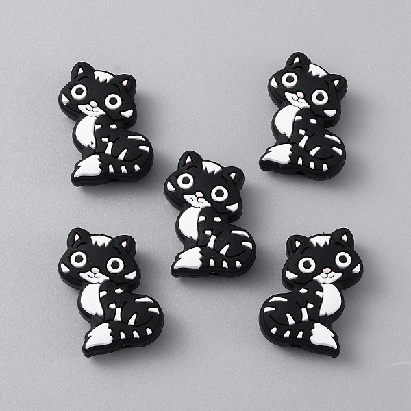 

PandaHall Cat Silicone Beads, DIY Nursing Necklaces and Bracelets Making, Chewing Pendants For Teethers, Black, 29x21x9.5mm, Hole: 2mm...