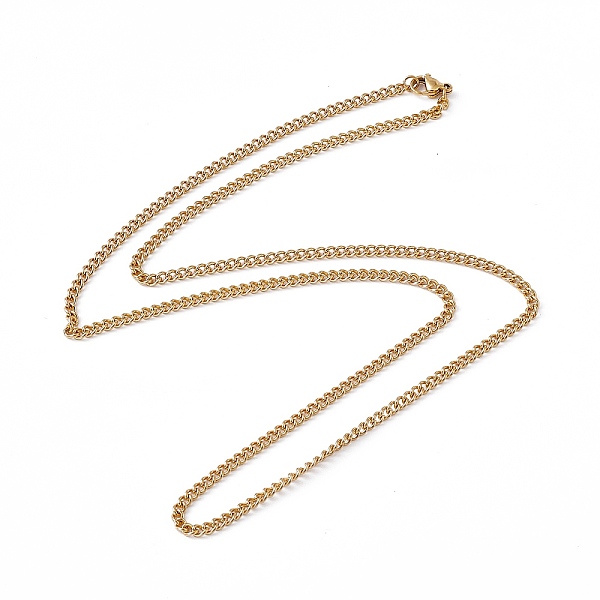 

PandaHall 201 Stainless Steel Curb Chain Necklace for Men Women, Real 18K Gold Plated, 23.43 inch(59.5cm) 201 Stainless Steel