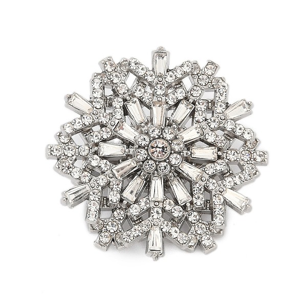 Rotatable Snowflake Alloy Rhinestone Brooches for Backpack Clothes