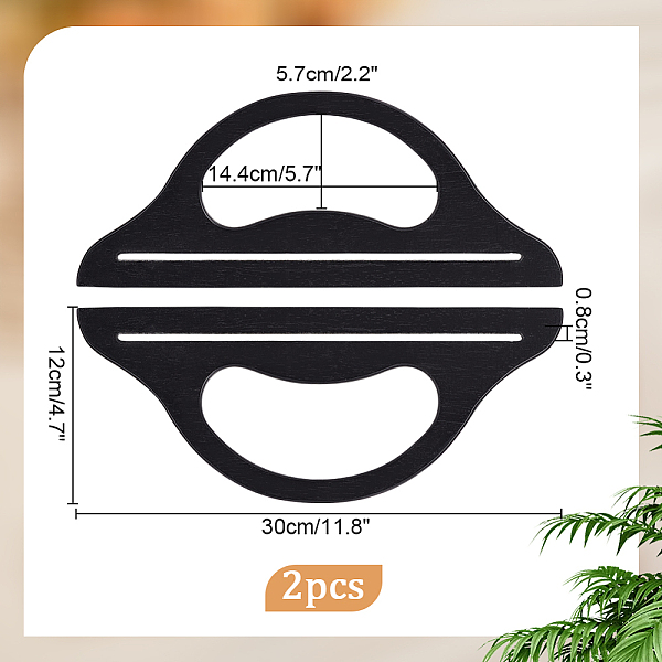 Wadorn 2 Stücke Holz Taschengriffe