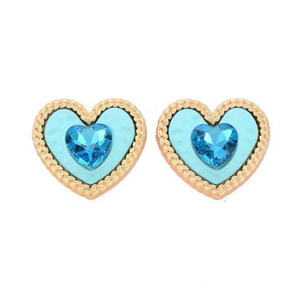 

PandaHall Rack Plating Spray Painted Alloy Glass Cabochons, Faceted, Cadmium Free & Lead Free, Golden, Heart, Dark Turquoise, 27x29.5x8mm..., Clear