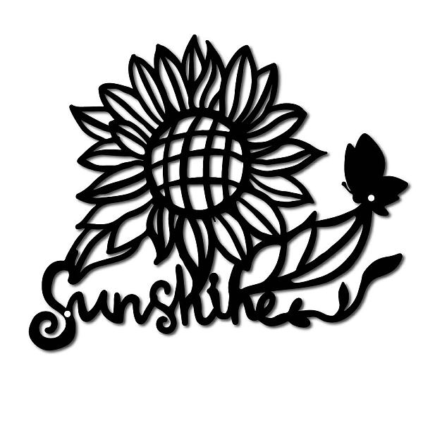 PandaHall Iron Hanging Decors, Metal Art Wall Decoration, Word Sunshine & Sunlower, for Bathroom, Living Room, Home, Office, Garden, Kitchen...