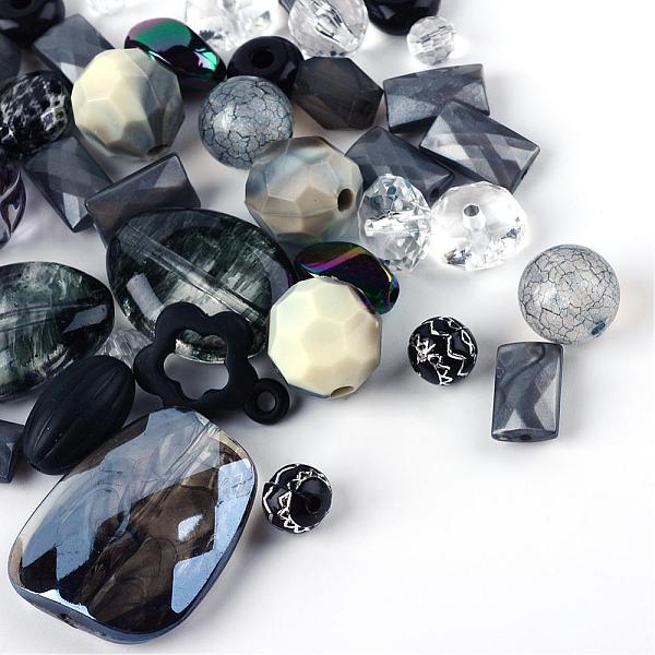 

PandaHall Acrylic Beads, Mixed Shapes, Dark Slate Gray, 5.5~28x6~20x3~11mm, Hole: 1~5mm Acrylic Mixed Shapes Gray