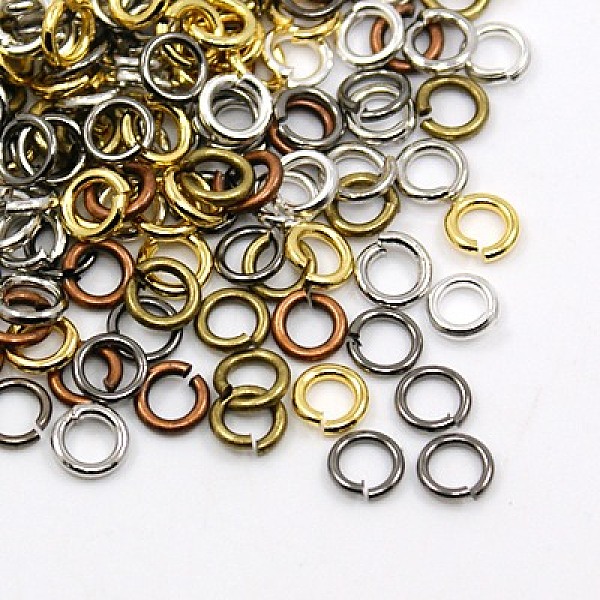 

PandaHall Open Jump Rings Iron Jump Rings, Mixed Color, 10x0.7mm, 21 Gauge, Inner Diameter: 8.6mm, about 3300pcs/500g Iron