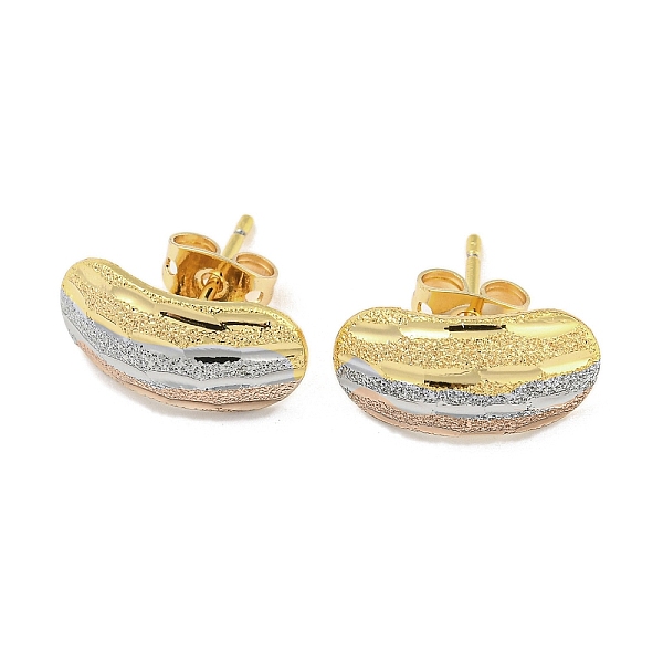 

PandaHall Brass Ear Studs, Oval, Multi-color, 16x7.5mm Brass Oval