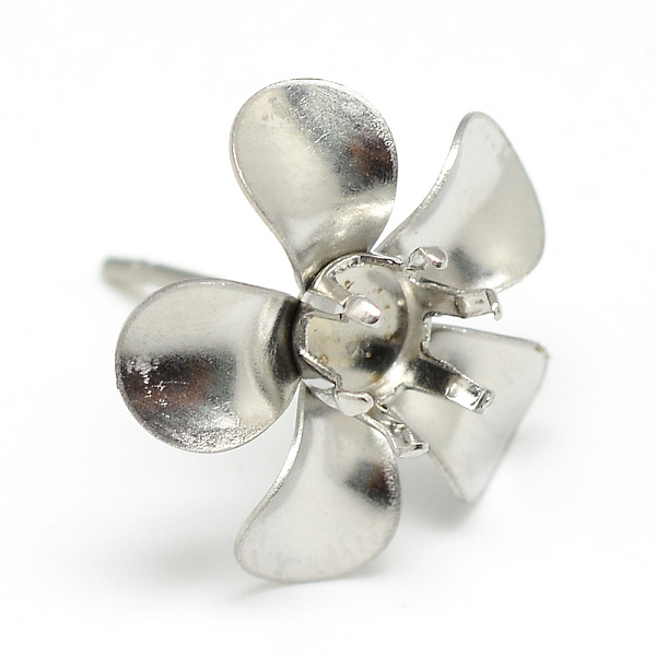 

PandaHall 304 Stainless Steel Stud Earring Settings, Flower, Stainless Steel Color, Tray: 4mm, 15x14.5mm, pin: 0.8mm 304 Stainless Steel...