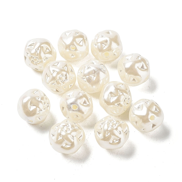 

PandaHall ABS Plastic Beads, Irregular Round, Light Goldenrod Yellow, 15.5x15x15mm, Hole: 2mm, about 283pcs/500g ABS Plastic Round