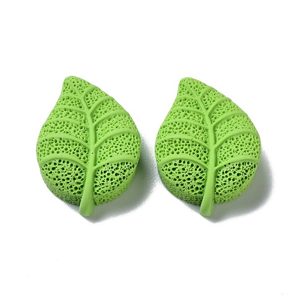 

PandaHall Resin Cabochons, DIY Hair Accessories, Leaf, Lime, 22x16x7.5mm Resin Leaf Green