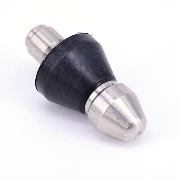

PandaHall Brass Sewer Jetting Nozzle, for Pressure Washer, Stainless Steel Color, 65x15~31mm, Hole: 0.7mm and 7mm Stainless Steel