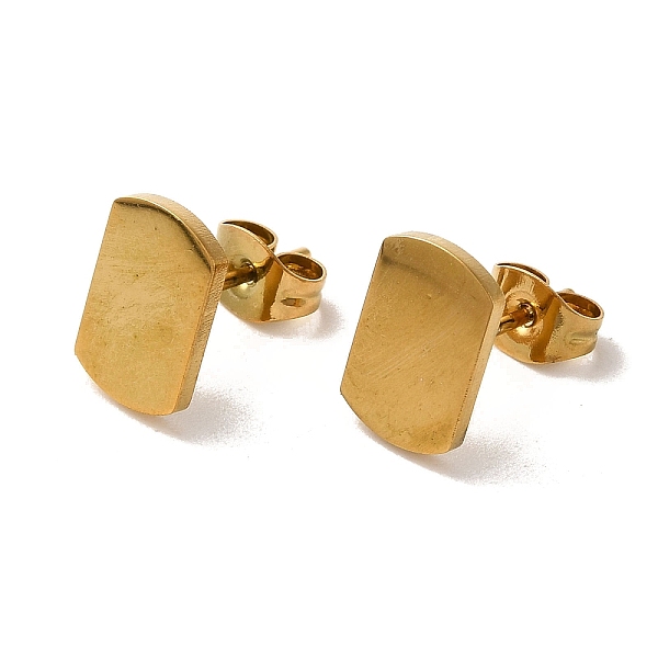 

PandaHall Vacuum Plating 304 Stainless Steel Stud Earrings, Plain Rectangle, Golden, 10.5x6.5mm 304 Stainless Steel Rectangle