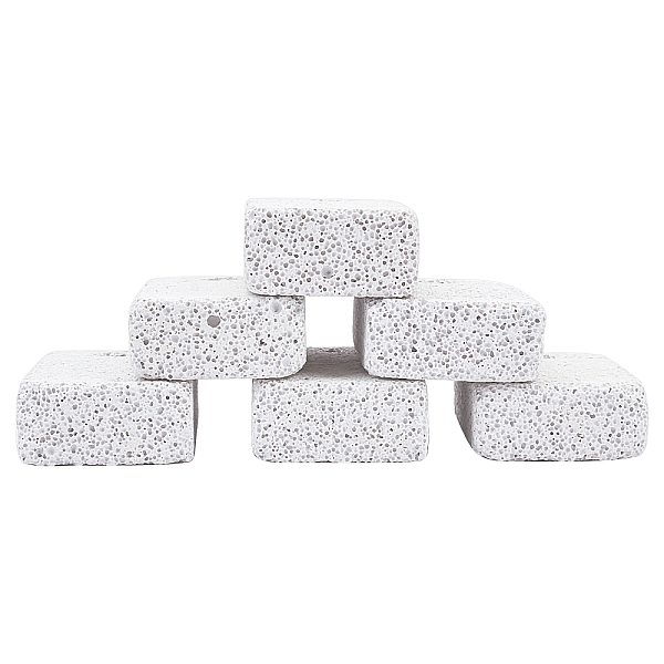 

PandaHall Lava Rock Grinding Stone, Rectangle, Light Grey, 6x3.3x1.6cm, Hole: 0.7cm Lava Rock Rectangle