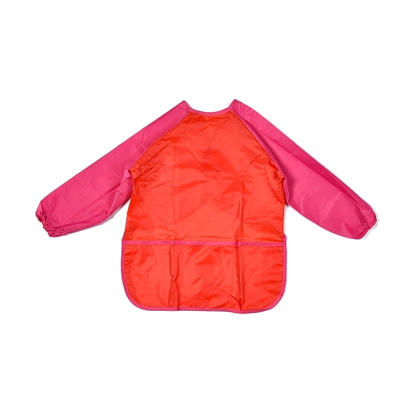 PandaHall Kids Art Smock Apron, Long Sleeve Waterproof Bib, for Painting or Eating, Orange, 540x418mm Cloth Orange