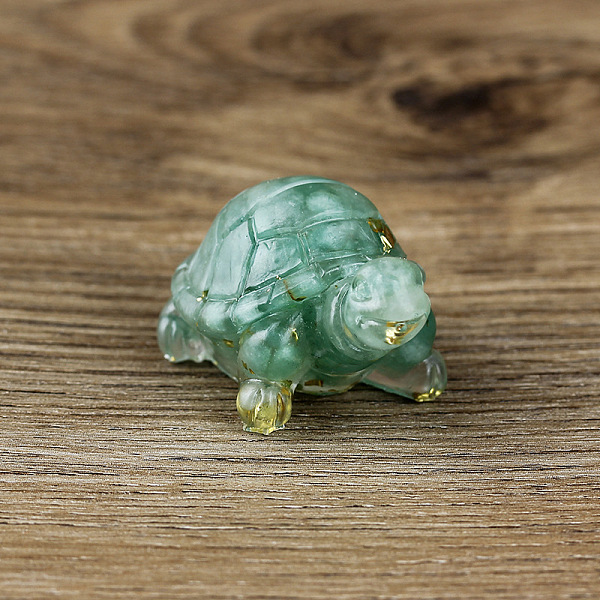 

PandaHall Resin Home Display Decorations, with Natural Green Aventurine Chips and Gold Foil Inside, Tortoise, 50x30x27mm Green Aventurine...