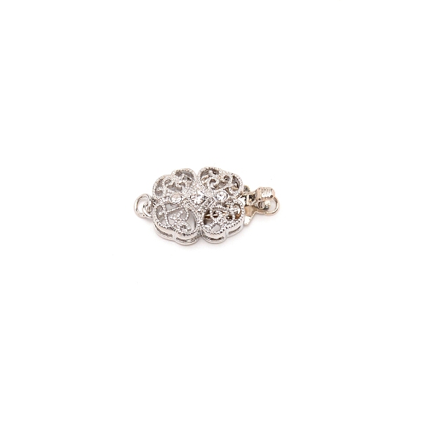 

PandaHall Brass Rhinestone Box Clasps, Flower, Platinum, 20x11.5x6mm, Hole: 2mm Brass Flower