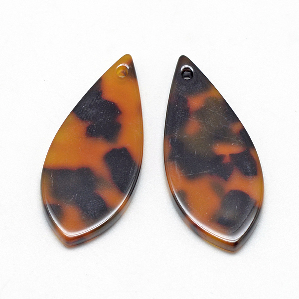

PandaHall Cellulose Acetate(Resin) Pendants, teardrop, Goldenrod, 36.5x15.5x2.5mm, Hole: 1.5mm Cellulose Acetate Teardrop Gold