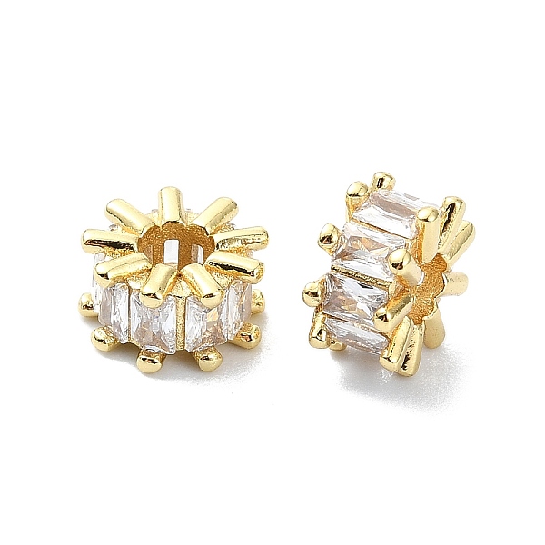 

PandaHall Rack Plating Brass Micro Pave Clear Cubic Zirconia Beads, Long-Lasting Plated, Lead Free & Cadmium Free, Column, Real 18K Gold...