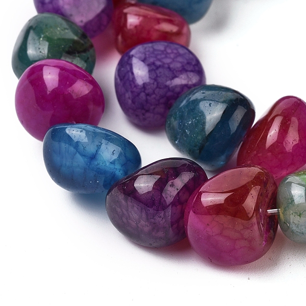 

PandaHall Natural Agate Beads Strands, Tumbled Stone, Dyed & Heated, Nuggets, Mixed Color, 8~16x9~13x9~12, mm, Hole: 1.4mm, about..., Multicolor