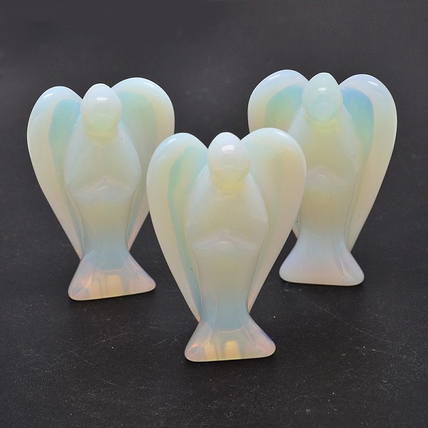 

PandaHall Angel Opalite Home Display Decorations, 38~40x27~28x13~14mm Opalite Angel & Fairy