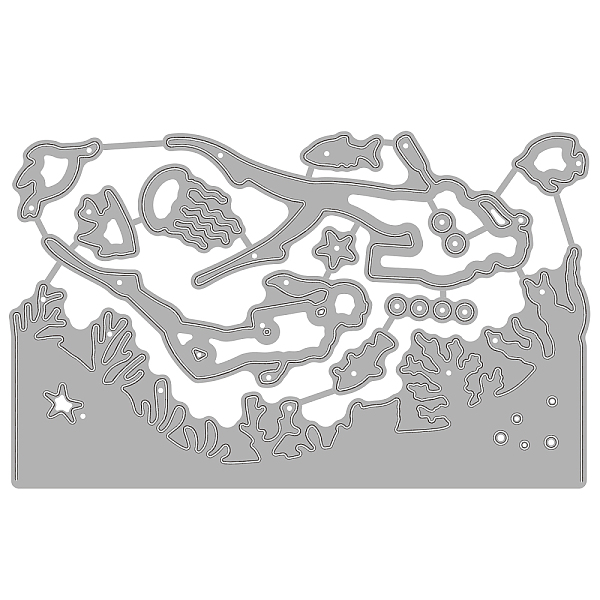 

PandaHall BENECREAT 11.2x6.9cm diver Cutting Dies Set, Seabed Fish Seaweed Seagrass Carbon Steel Stencil Template for DIY Scrapbooking...
