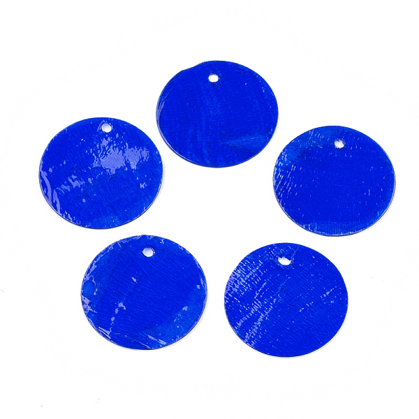 

PandaHall Spray Painted Capiz Shell Pendants, Flat Round, Blue, 20x0.5mm, Hole: 1.4mm Capiz Shell Flat Round Blue