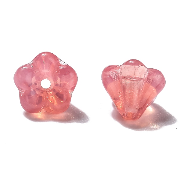 

PandaHall Transparent Czech Glass Beads, Flower, Pale Violet Red, 6.5x5mm, Hole: 0.8mm, about 357~363pcs/bag Czech Glass Flower