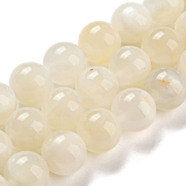 

PandaHall Natural White Moonstone Beads Strands, Grade AB, Round, White, 8mm, Hole: 1mm, about 49pcs/strand. White Moonstone Round White