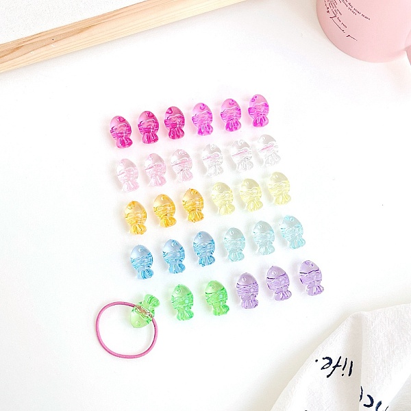 

PandaHall Transparent Acrylic Beads, Fish, 13.5x21.7x11.4mm, Hole: 3.5mm, about 240pcs/500g Acrylic Fish Multicolor