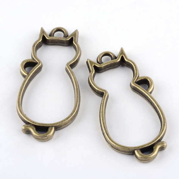 

PandaHall Rack Plating Alloy Kitten Open Back Bezel Pendants, for DIY UV Resin, Epoxy Resin, Pressed Flower Jewelry, Cat, Cadmium Free &...