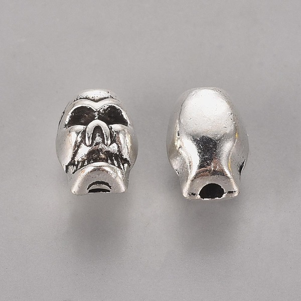 

PandaHall Metal Tibetan Style Alloy Beads, Cadmium Free & Lead Free, Skull Beads for Halloween, Antique Silver, about 6mm wide, 8mm long...