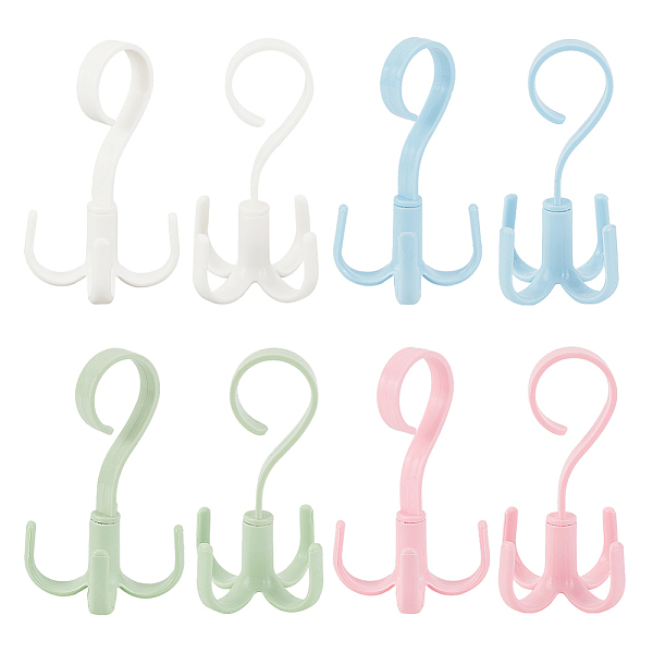 

PandaHall AHANDMAKER 8 Pack 4 Claws Bag Hanger for Closet, 360 Degree Rotatable Belt Hangers Organizer, Scarf Tie Rack Holder, Closet..., Multicolor