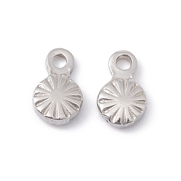 

PandaHall 201 Stainless Steel Charms, Flat Round, Stainless Steel Color, 6x4x1.3mm, Hole: 1mm 201 Stainless Steel Flat Round